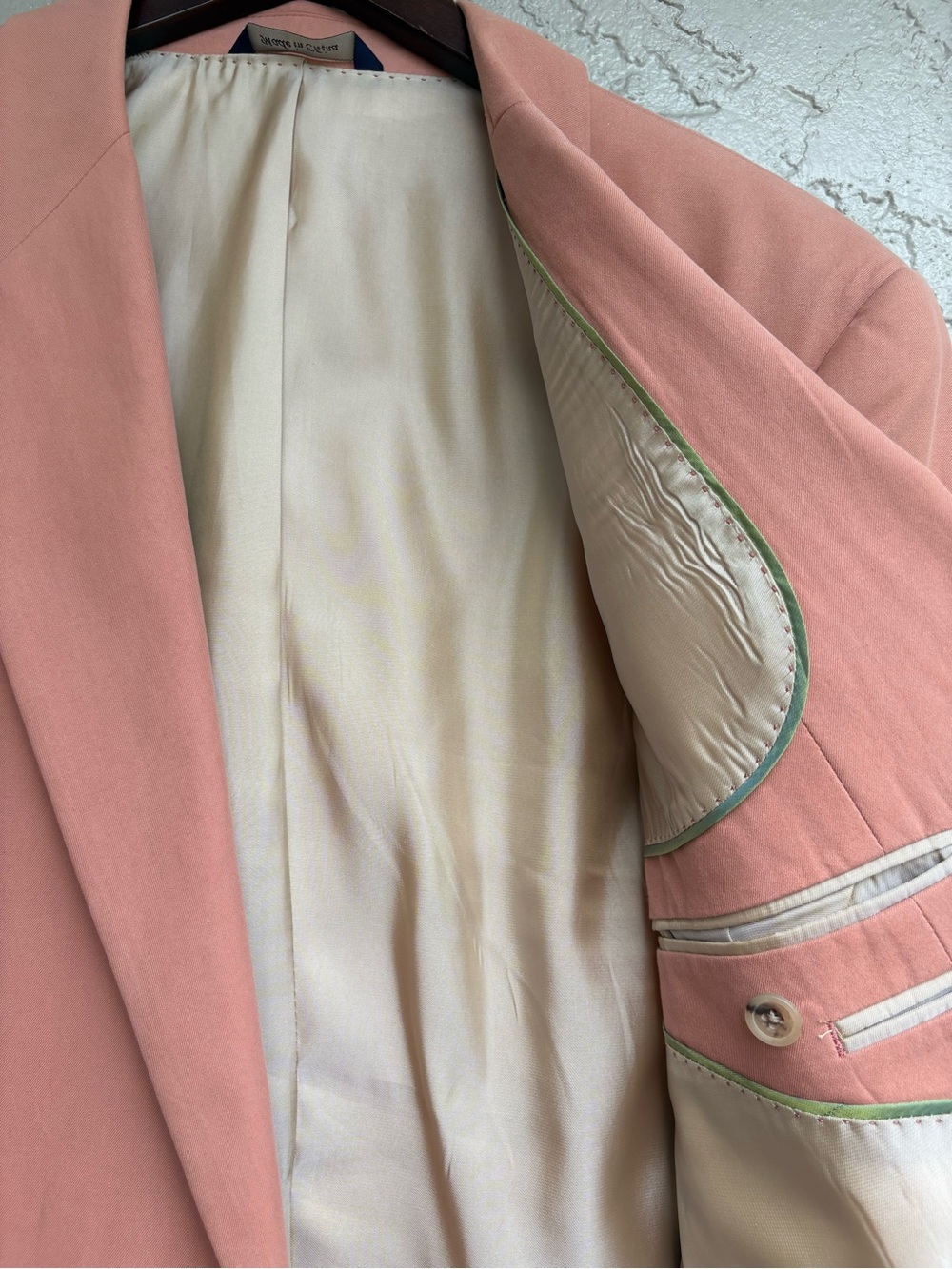 Alan Flusser Pink Silk Blend Sport Coat Blazer 42R Salmon Coastal - Picture 16 of 16